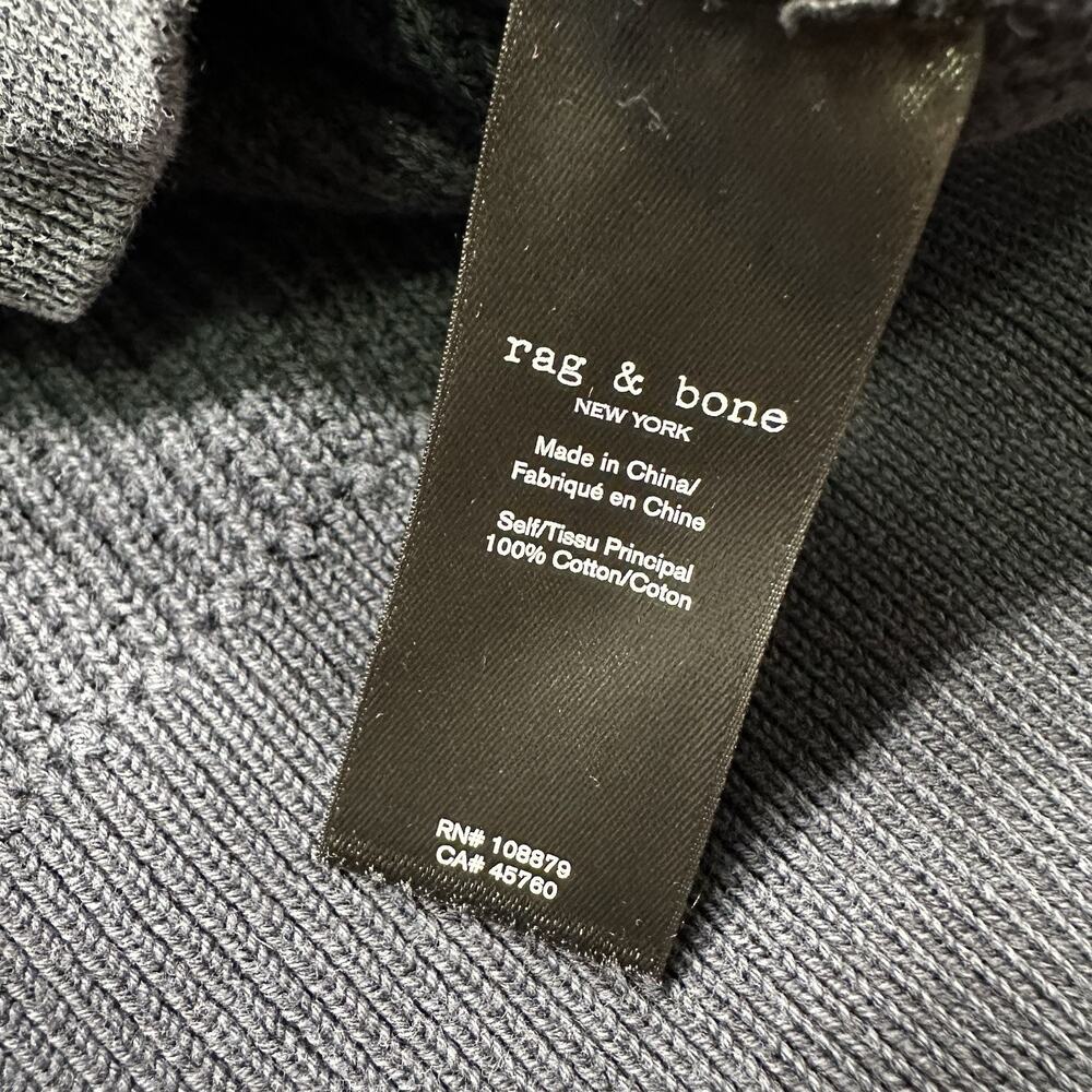 Rag & Bone Sweatshirt Mens M Gray Ribbed Elbow Patches Cotton Retro Alt Designer - Picture 9 of 10